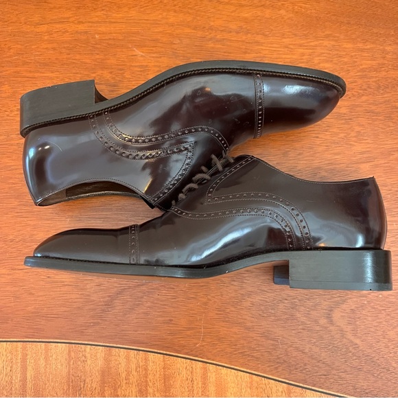 Bally Mens Dark Brown Cap Toe Oxfords Size 8.5 - Picture 11 of 16